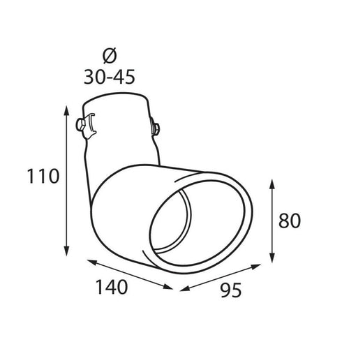 Ornament toba esapament curbat TS-21 din otel inoxidabil lustruit racordare Ø30-45mm